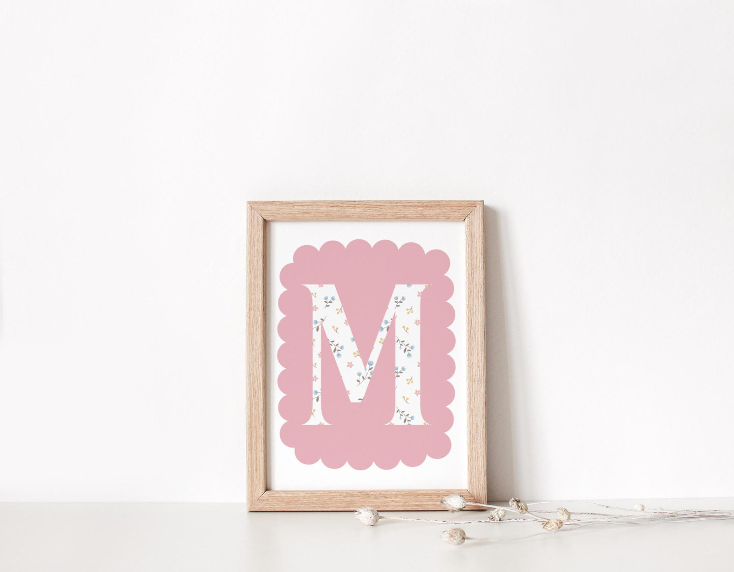 Personalized Floral Initial Affirmation Prints: Girls Room Decor