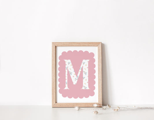 Personalized Floral Initial Affirmation Prints: Girls Room Decor
