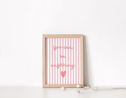 Personalized Floral Initial Affirmation Prints: Girls Room Decor