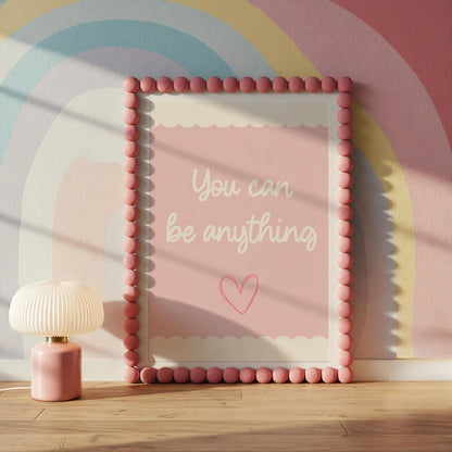 Personalised Floral Affirmation Print Set of 3: Pink Nursery Decor
