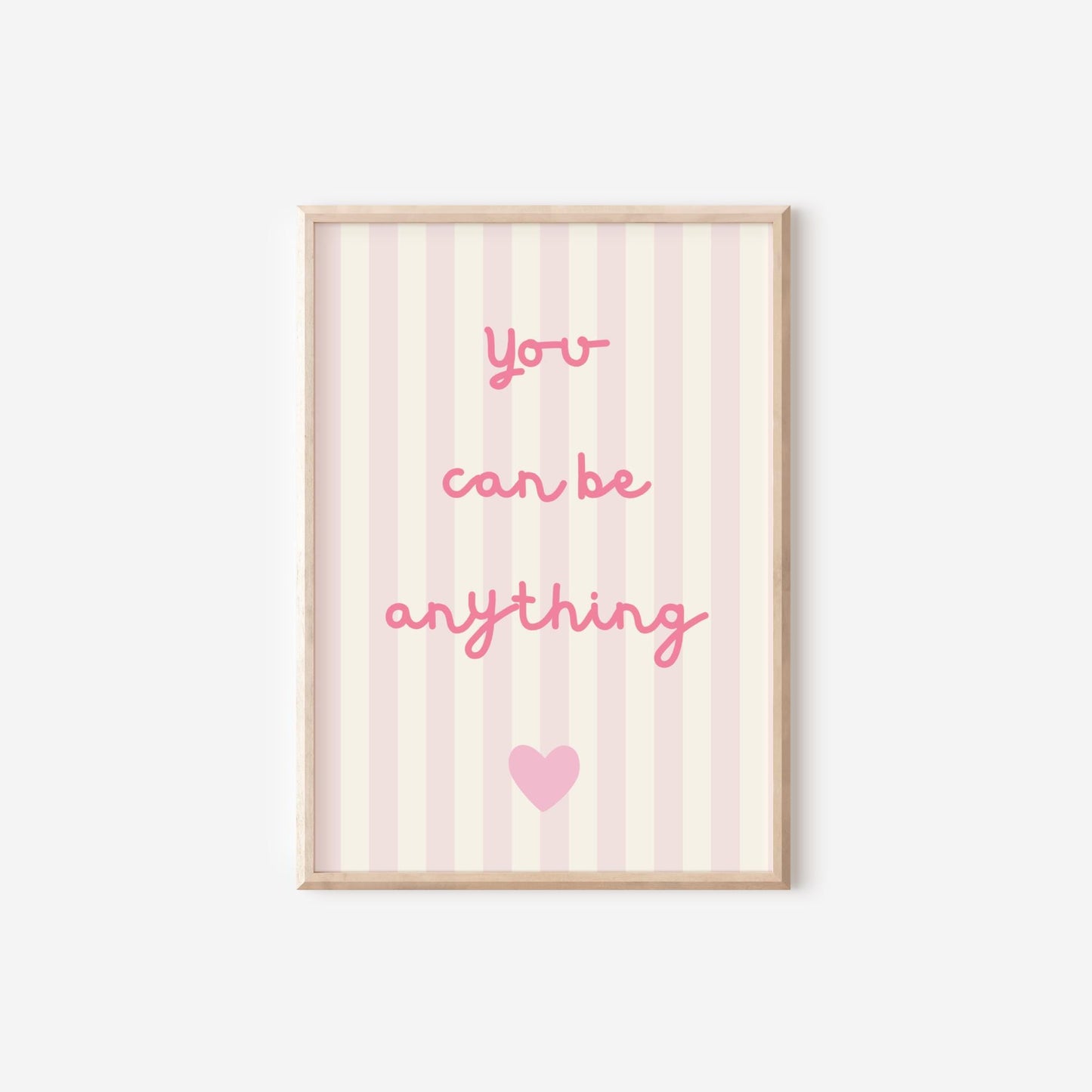 girls personalised affirmation pink print set of 3 for bedroom or nursery
