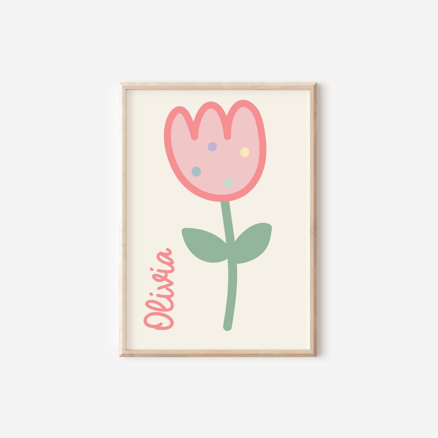 Personalised Girls' Affirmation Print Set: Tulip Nursery Decor