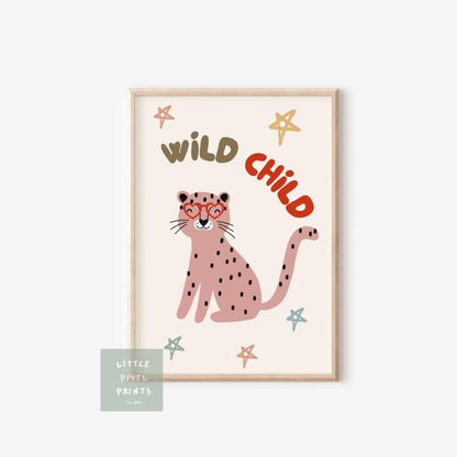 wild child scandi tiger childrens wall print for bedroom, nursery or playroom
