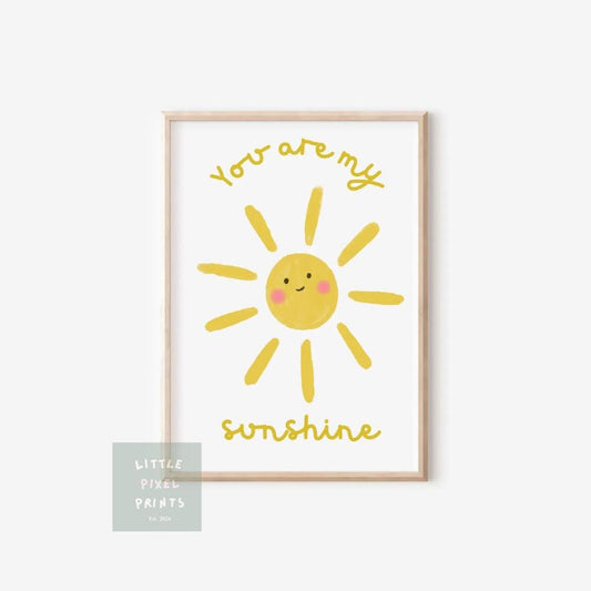 you are my sunshine wall poster , wall art print , Nursery Prints, Scandi decor, Neutral, Wall Art, Kids Prints,
