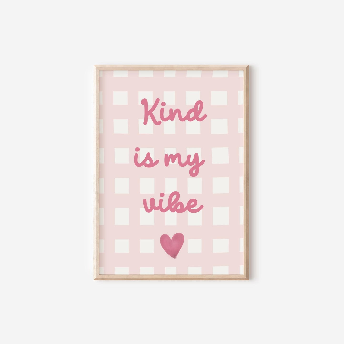 girls pink cherry and floral themed affirmation personalised wall print set for bedroom or nursery