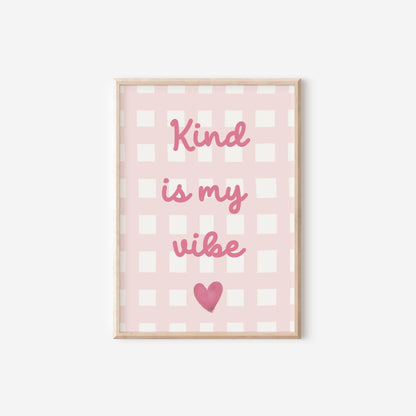 girls pink cherry and floral themed affirmation personalised wall print set for bedroom or nursery