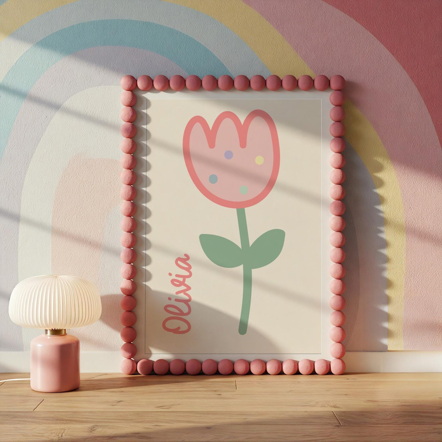 Personalised Floral Affirmation Print Set of 3: Pink Nursery Decor
