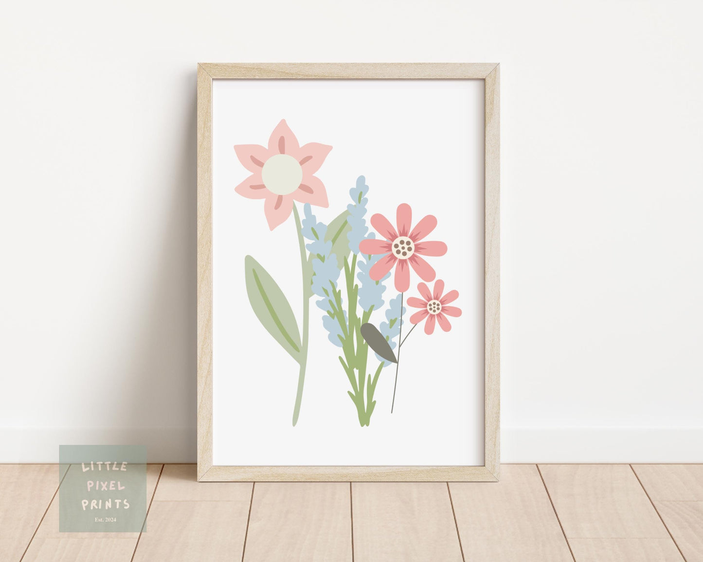 floral wall print for girls bedroom or nursery