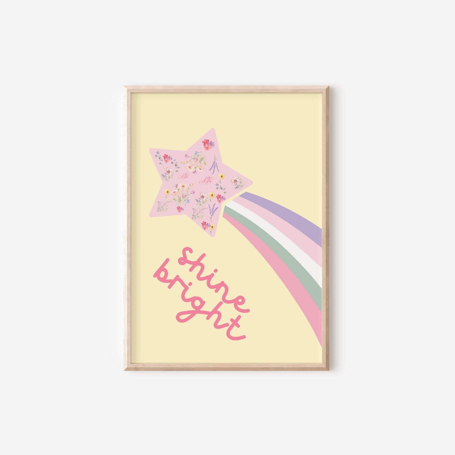 girls bright pastel affirmation personalised wall print set for bedroom or nursery