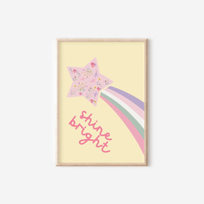 girls bright pastel affirmation personalised wall print set for bedroom or nursery