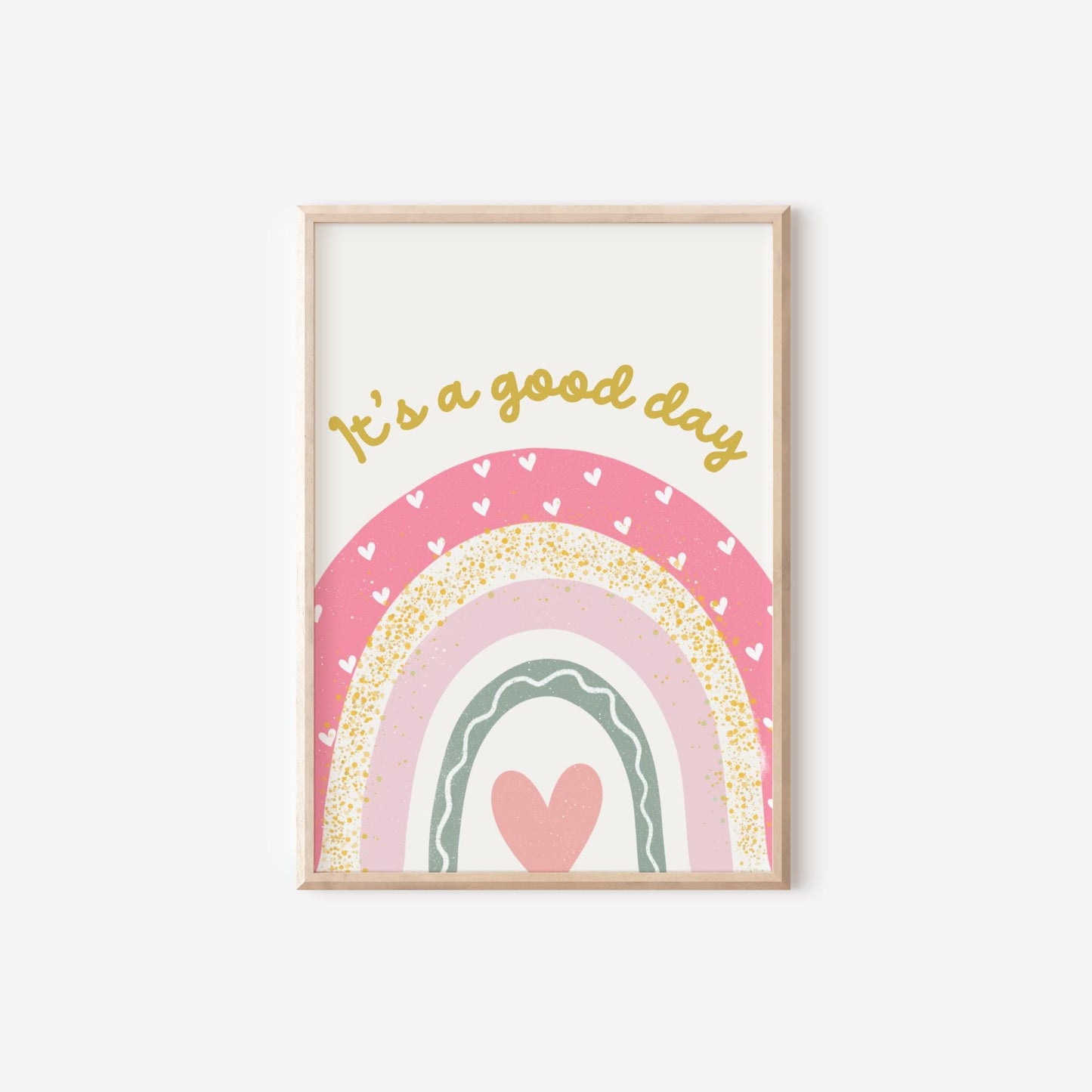 girls pink themed affirmation personalised wall print set for bedroom or nursery