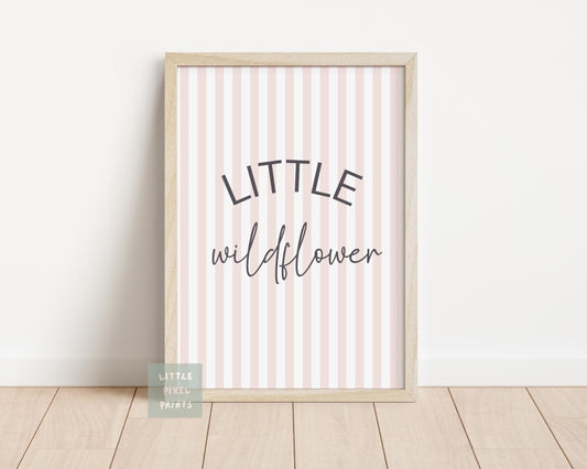 Giraffe Nursery Print Set: Pink Floral, Little Wildflower