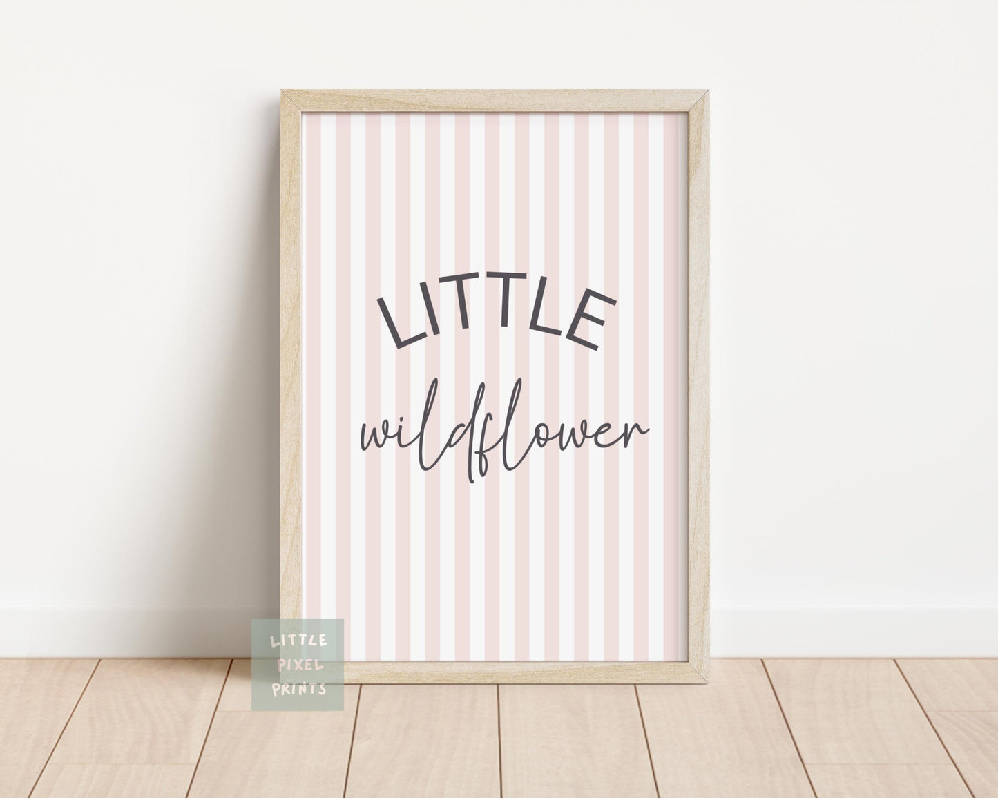 Giraffe Nursery Print Set: Pink Floral, Little Wildflower