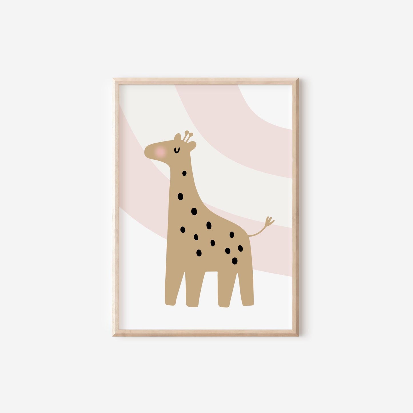Giraffe Nursery Print Set: Pink Floral, Little Wildflower