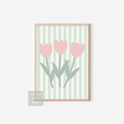 girls floral personalised affirmation gallery wall print set for bedroom or nursery