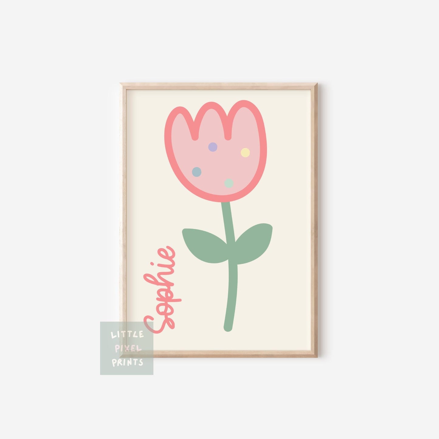 girls floral personalised affirmation gallery wall print set for bedroom or nursery