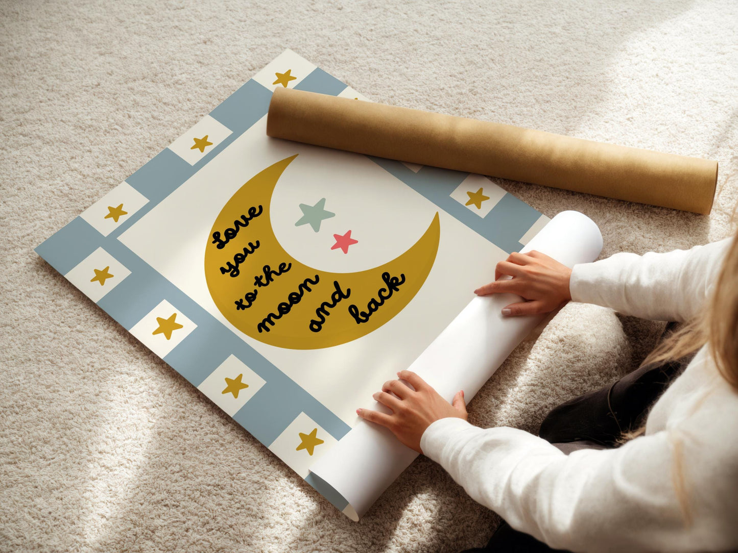 cool kids club personalised moon and stars wall print set