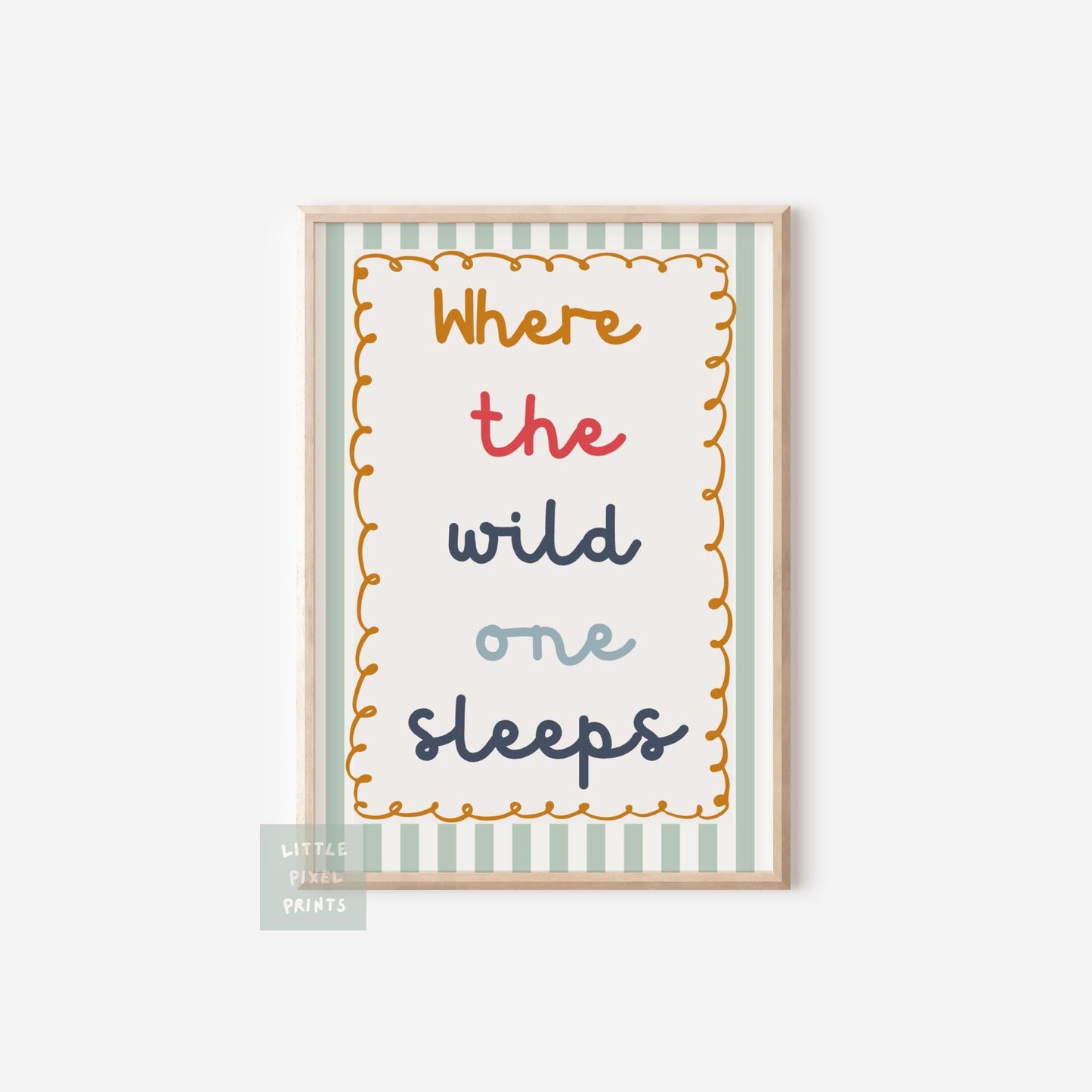 childrens personalised safari print set "where the wild one sleeps"