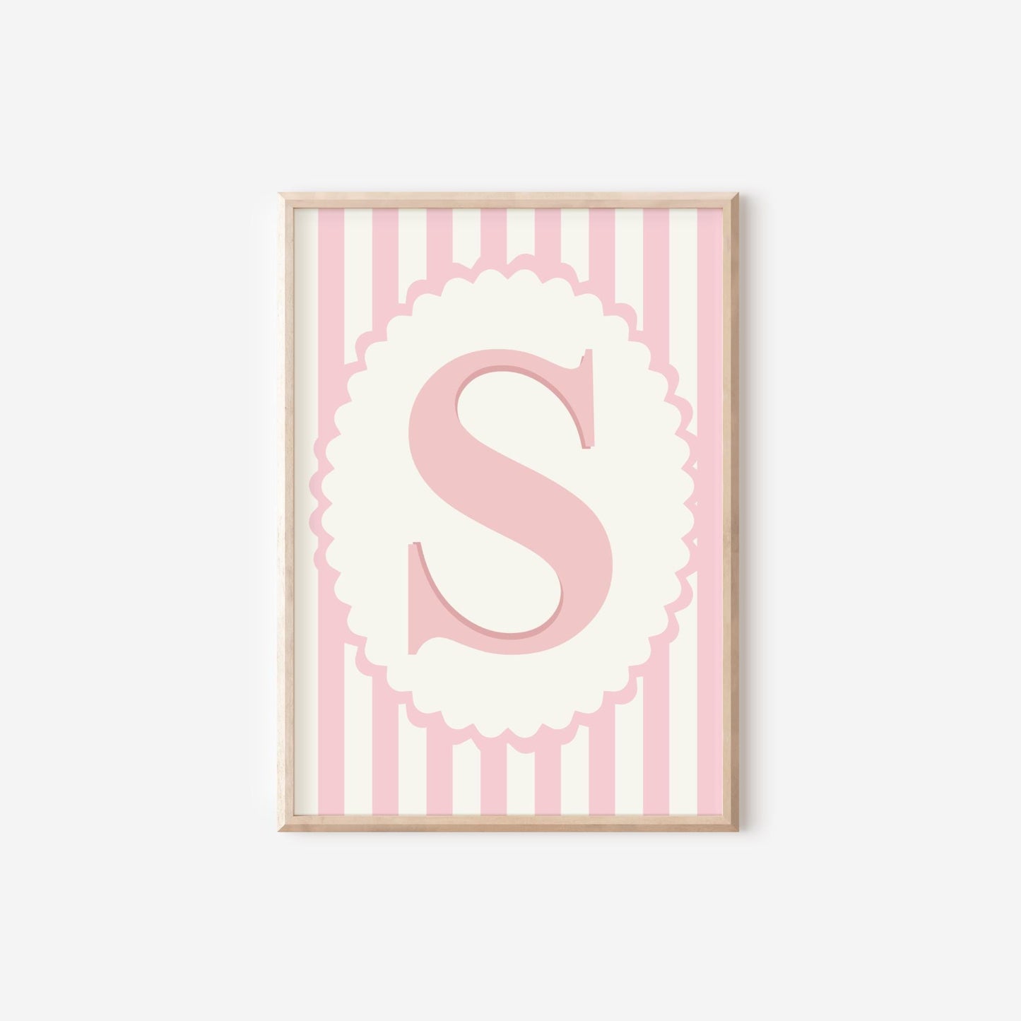 Bow & Floral Initial Print Set for girls nursery, bedroom or playroom