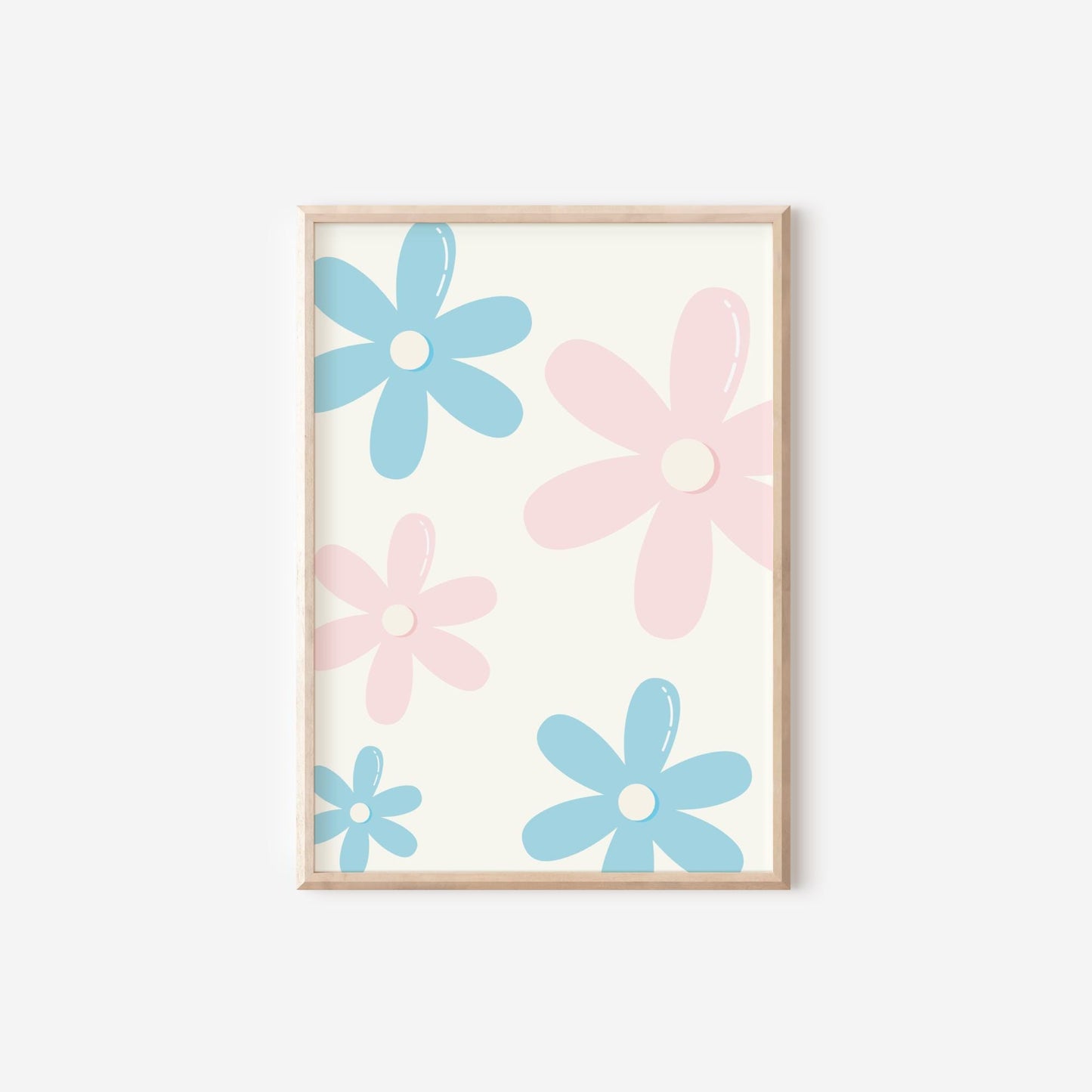 Bow & Floral Initial Print Set for girls nursery, bedroom or playroom