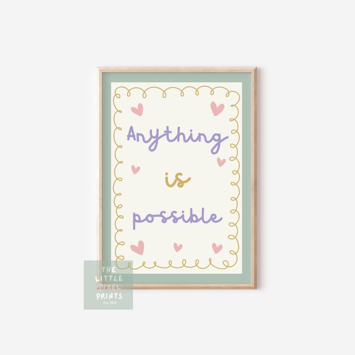girls "long live girlshood "personalised bright positive affirmation wall print set gallery for bedroom or nursery