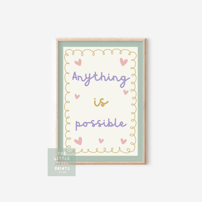 girls personalised bright positive affirmation wall print set gallery for bedroom or nursery