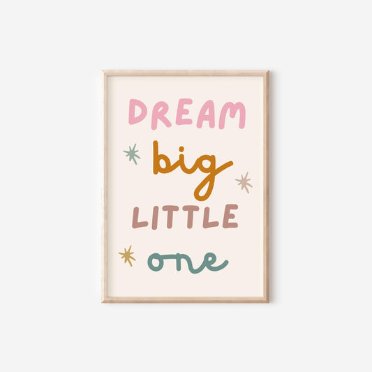 personalised scandi style childrens wall print set with pink for bedroom, nursery or playroom