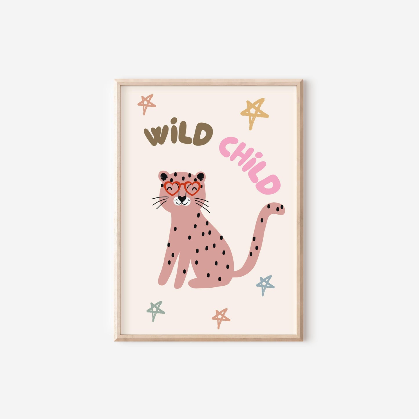 personalised scandi style childrens wall print set with pink for bedroom, nursery or playroom