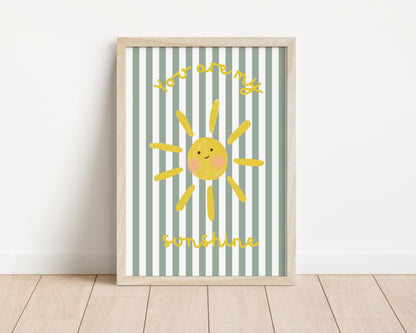 You Are My Sunshine Print: Scandi Nursery Wall Art