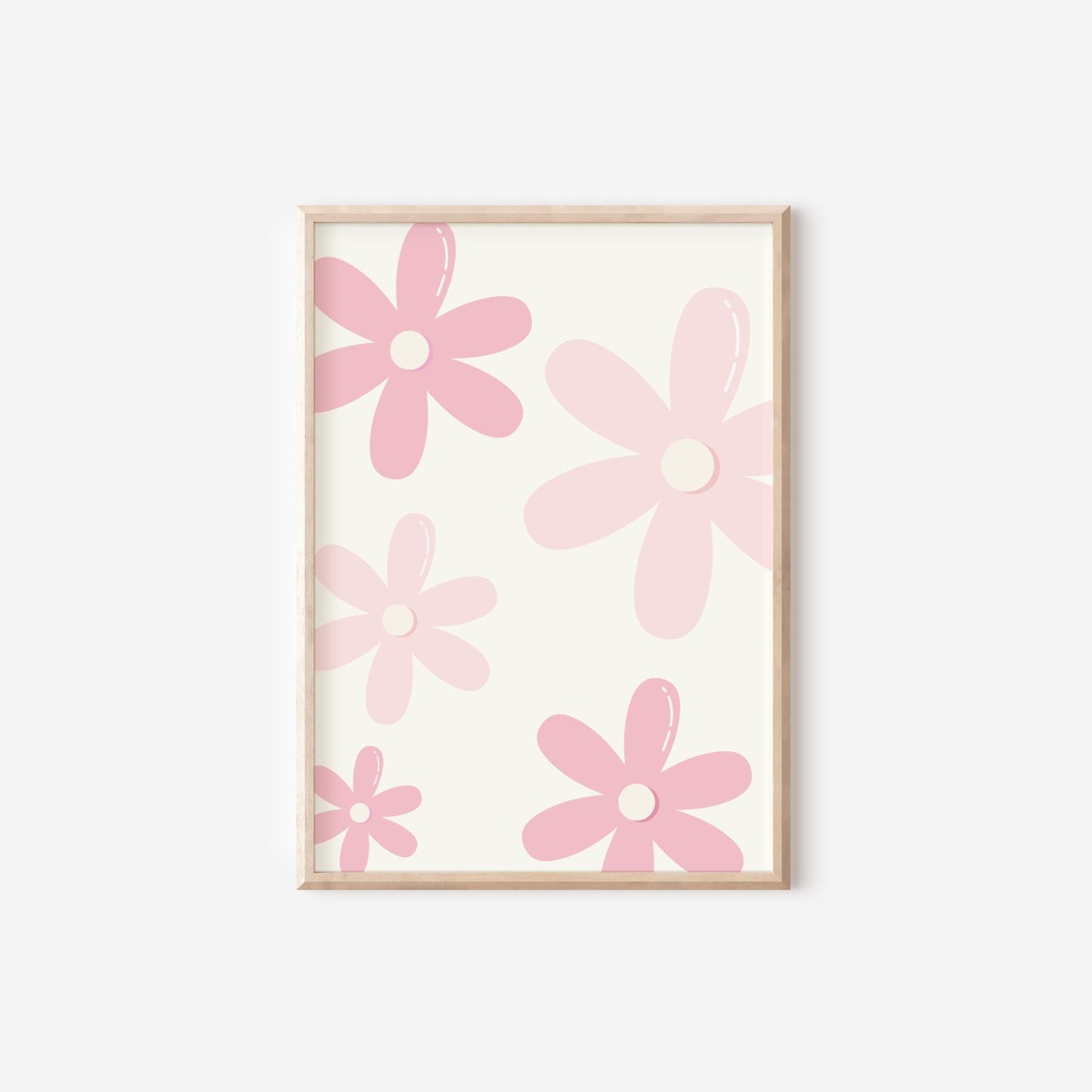 Bow & Floral Initial Print Set for girls nursery, bedroom or playroom
