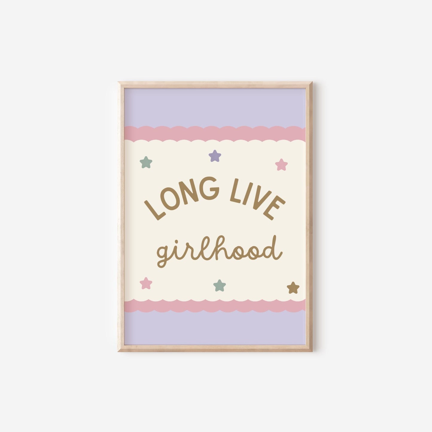 Personalised Girls Room Prints "long live girlhood" Pastel Nursery Art Set