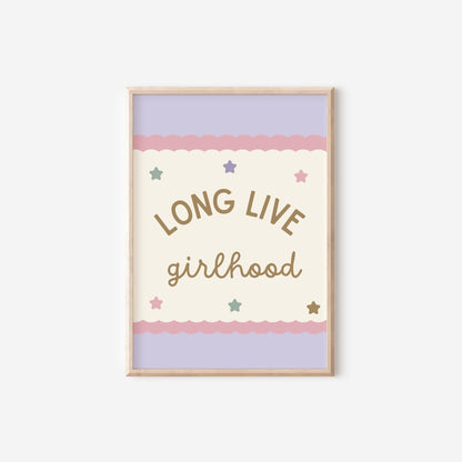 Personalised Girls Room Prints "long live girlhood" Pastel Nursery Art Set
