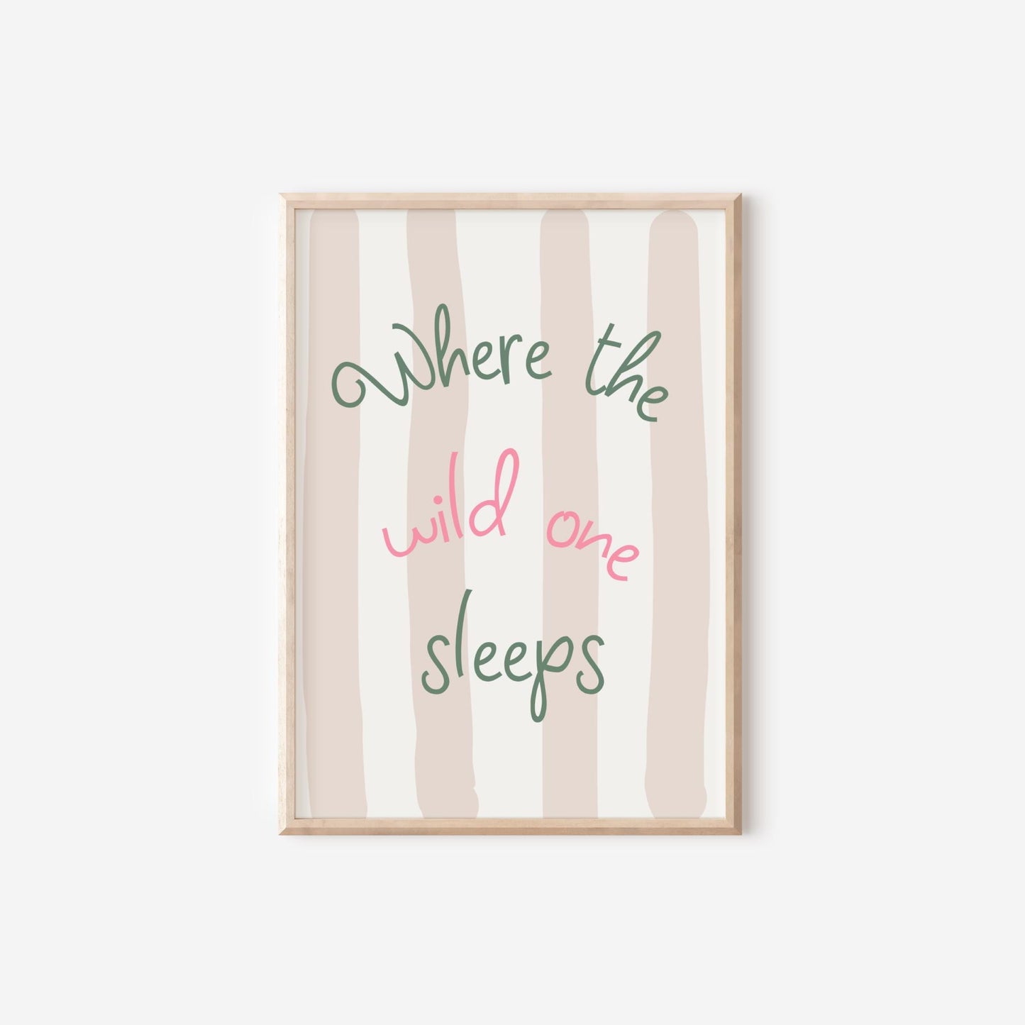 personalised scandi style childrens wall print set with pink for bedroom, nursery or playroom