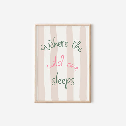 personalised scandi style childrens wall print set with pink for bedroom, nursery or playroom