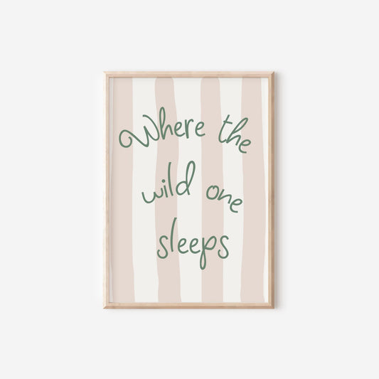 childrens scandi themed "wild child" wall print set for bedroom or nursery