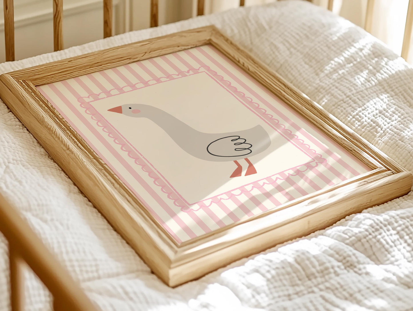 girls cute goose wall print for nursery, bedroom or playroom