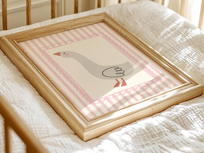 girls cute goose wall print for nursery, bedroom or playroom