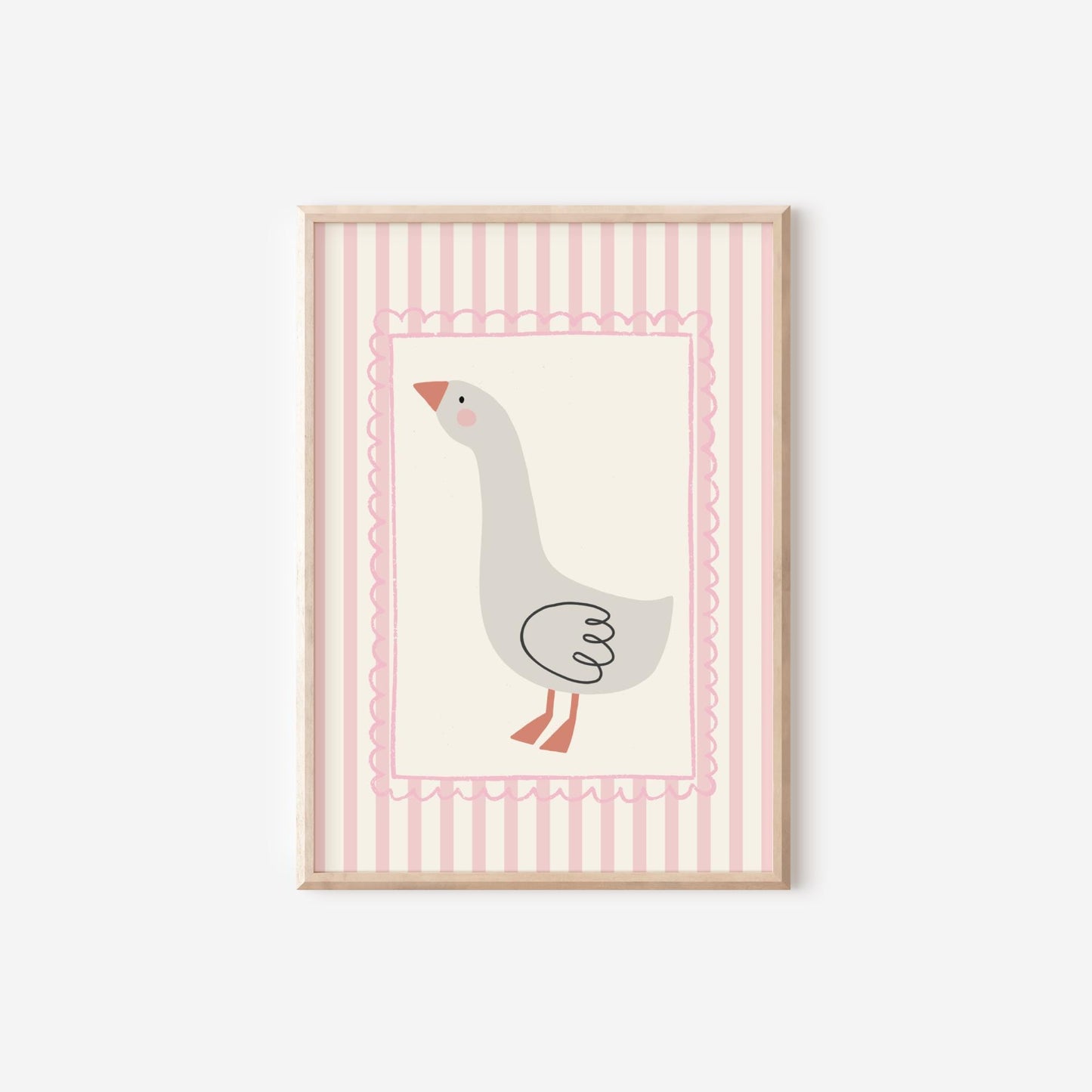 girls cute goose wall print for nursery, bedroom or playroom