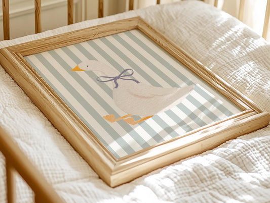 whimiscal goose wall print for girls nursery, bedroom or playroom