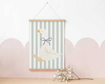 whimiscal goose wall print for girls nursery, bedroom or playroom