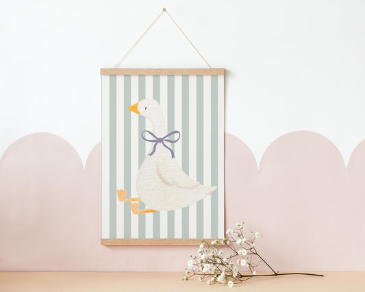 whimiscal goose wall print for girls nursery, bedroom or playroom