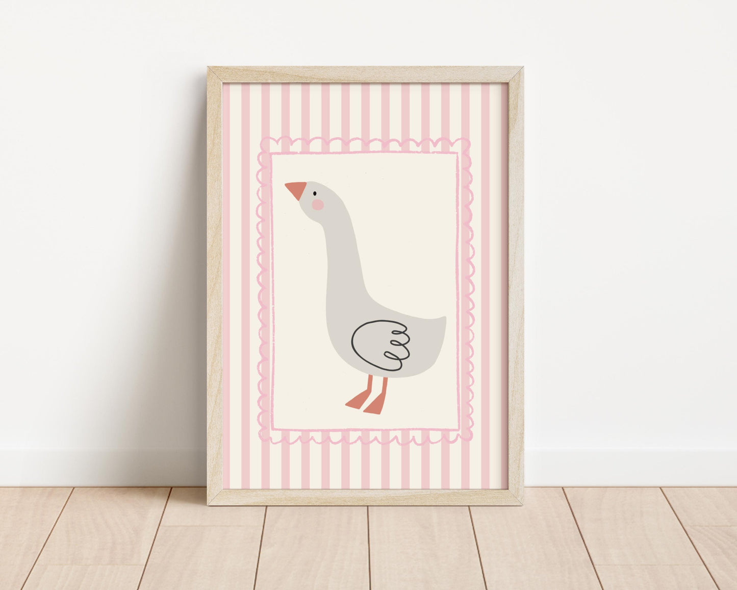 girls cute goose wall print for nursery, bedroom or playroom