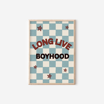 Set Of 6 boys Gallery Wall personalised long live boyhood Prints for bedroom or playroom