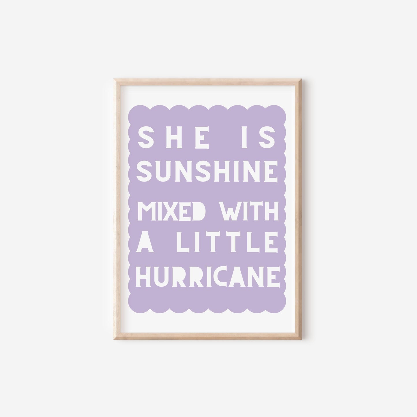 Sunshine Hurricane Girl Print, Purple Nursery Decor