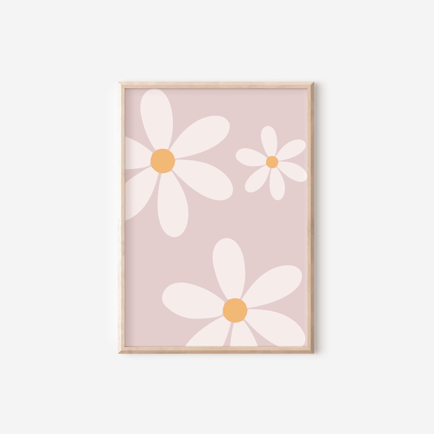pink floral wall print for girls bedroom or nursery