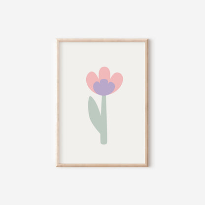 girls floral affirmation personalised wall print set for bedroom or nursery or playroom
