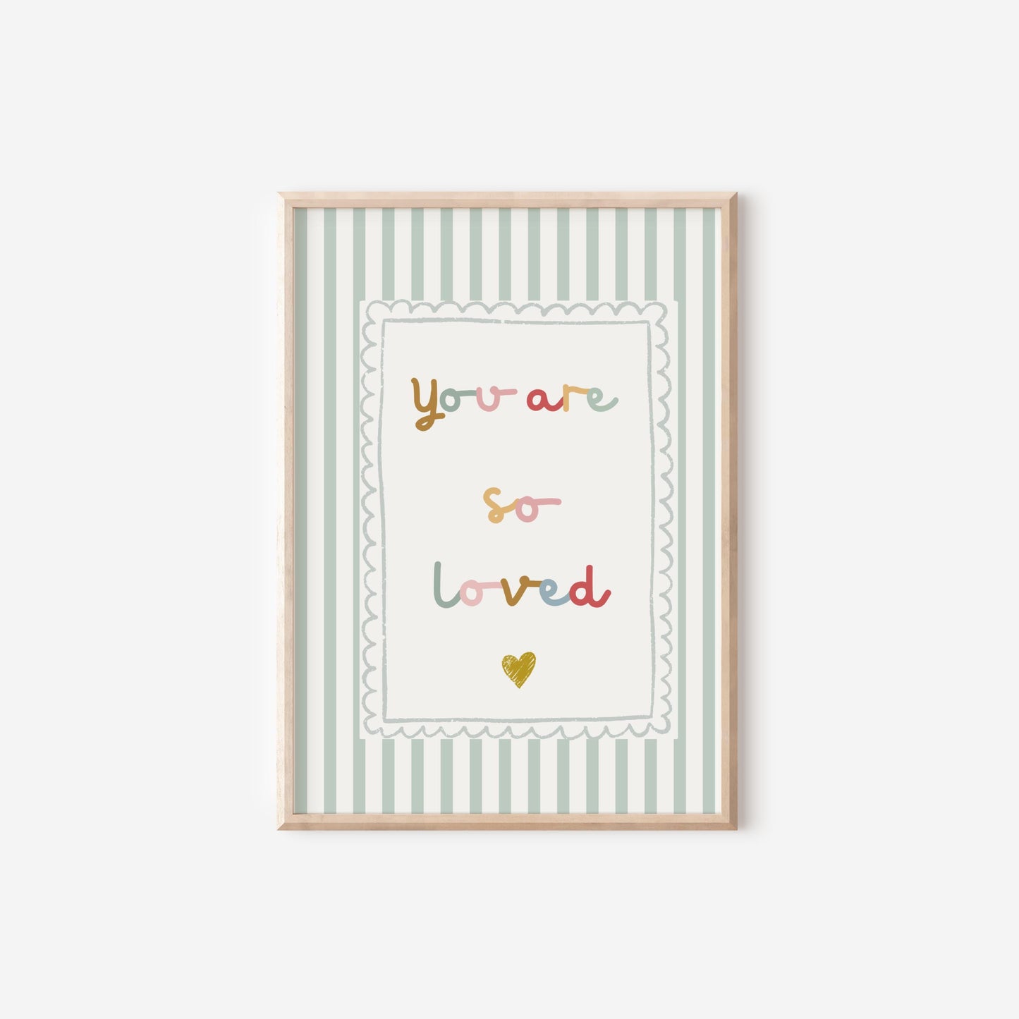 You Are So Loved girls floral wall print set for nursery, bedroom or playroom