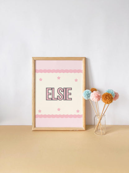 girls affirmation personalised wall print set for bedroom or nursery or playroom