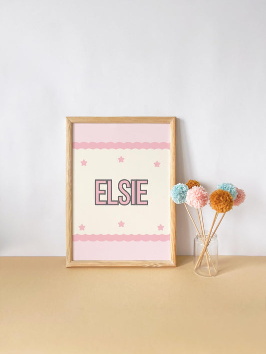 girls affirmation personalised wall print set for bedroom or nursery or playroom
