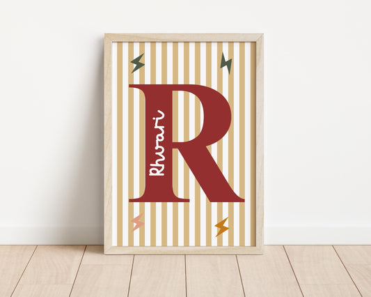Boys scandi personalised "born to be wild" print set for bedroon, nursery or playroom